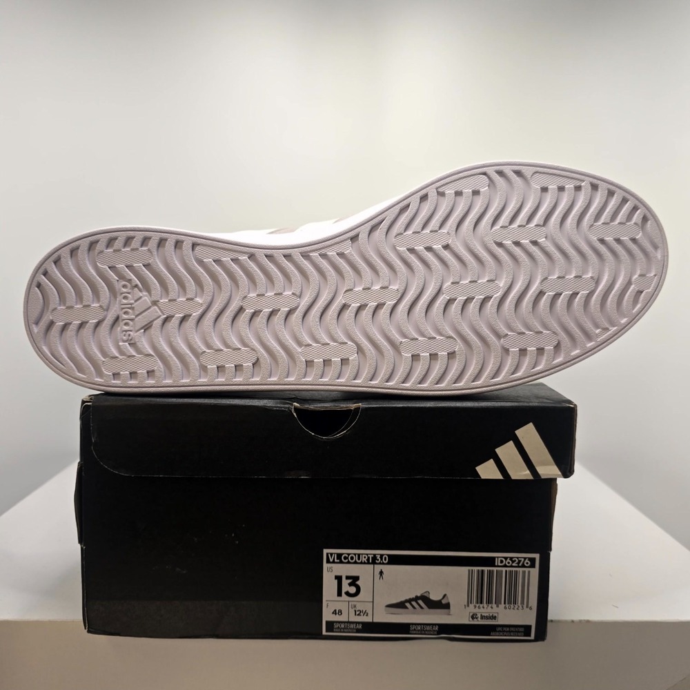 Adidas VL COURT 3.0 ID6276 Mens 13 Shoes Gray Three Leather Athletic Sneakers - Picture 3 of 6